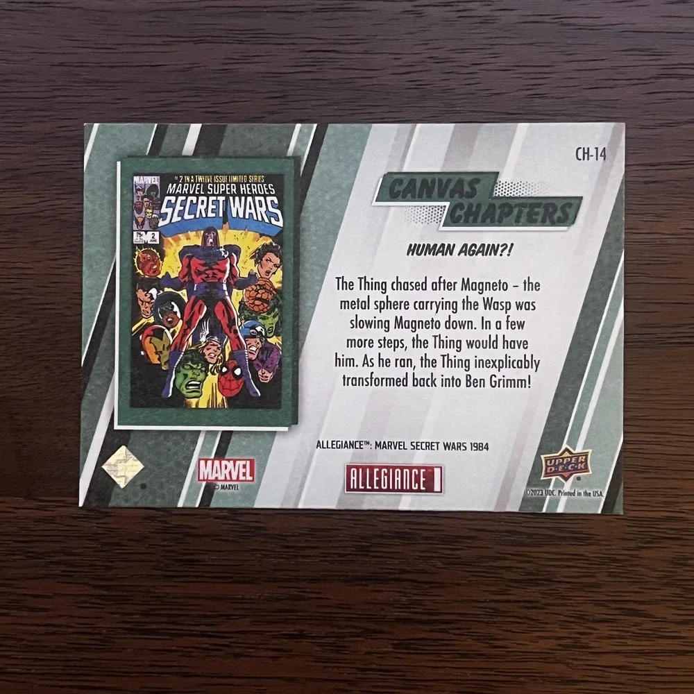 2024‎ Upper Deck Marvel Allegiance Secret Wars Card #CH-14 Canvas The Thing